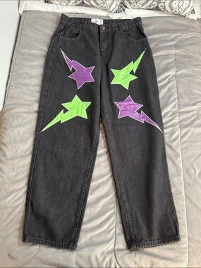 MadeExtreme Black Denim Jeans with Bold Label men’s teens Sz xl
